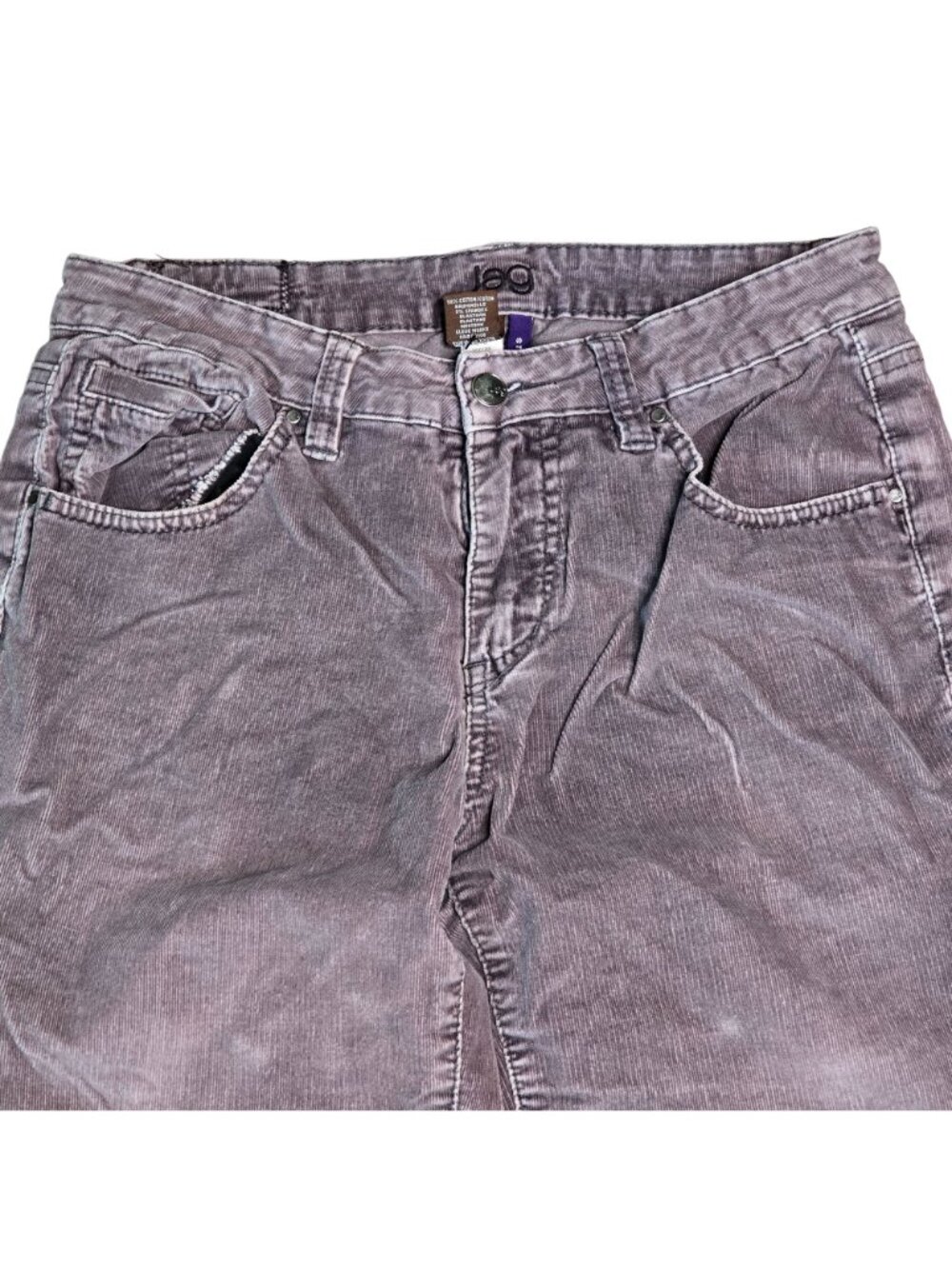Vintage Jag Womens Fine Corduroy Pants Size 6 Grey Bootcut Mid Rise Fine Wale - Picture 4 of 9